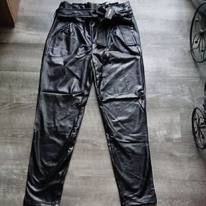 Black Faux Leather Pants